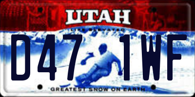 UT license plate D471WF