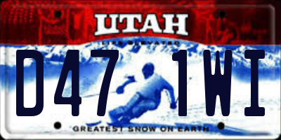 UT license plate D471WI