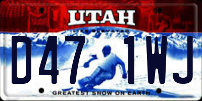UT license plate D471WJ