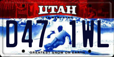 UT license plate D471WL