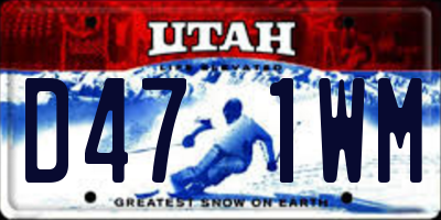 UT license plate D471WM
