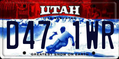 UT license plate D471WR