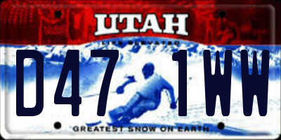 UT license plate D471WW