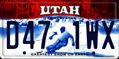 UT license plate D471WX