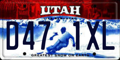 UT license plate D471XL