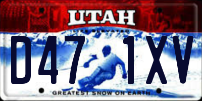 UT license plate D471XV