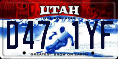UT license plate D471YF