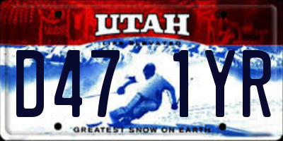 UT license plate D471YR
