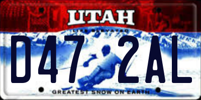 UT license plate D472AL