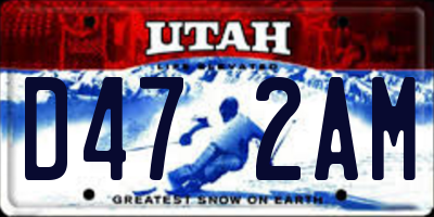 UT license plate D472AM