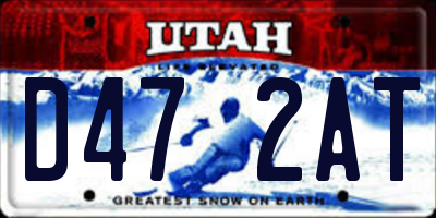 UT license plate D472AT