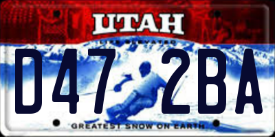 UT license plate D472BA