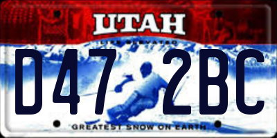 UT license plate D472BC