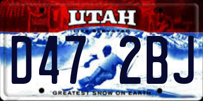 UT license plate D472BJ