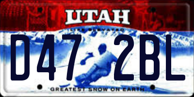 UT license plate D472BL