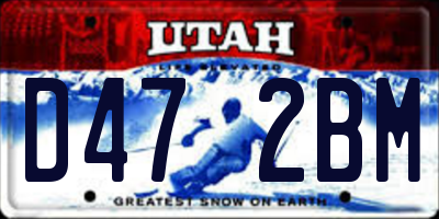 UT license plate D472BM
