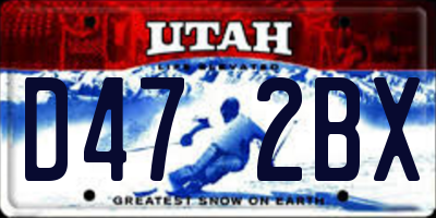 UT license plate D472BX