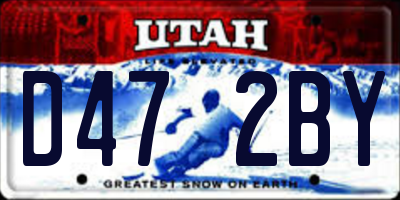 UT license plate D472BY