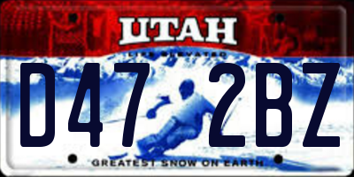 UT license plate D472BZ