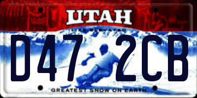 UT license plate D472CB