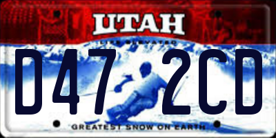 UT license plate D472CD