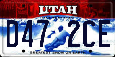 UT license plate D472CE