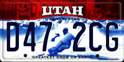 UT license plate D472CG