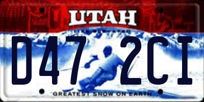 UT license plate D472CI