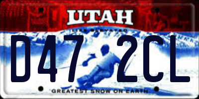 UT license plate D472CL