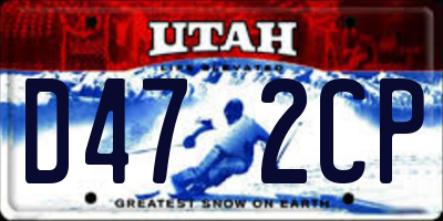 UT license plate D472CP