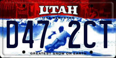 UT license plate D472CT