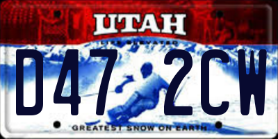 UT license plate D472CW