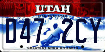 UT license plate D472CY
