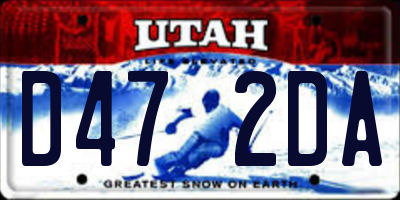 UT license plate D472DA
