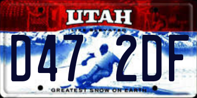 UT license plate D472DF