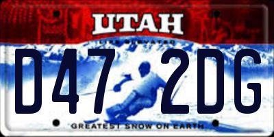 UT license plate D472DG