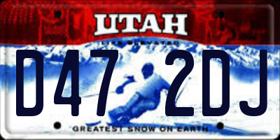 UT license plate D472DJ