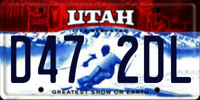 UT license plate D472DL