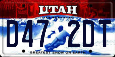 UT license plate D472DT