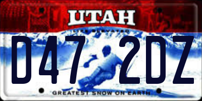 UT license plate D472DZ