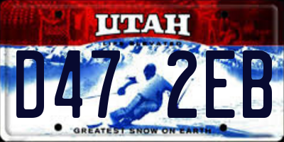 UT license plate D472EB