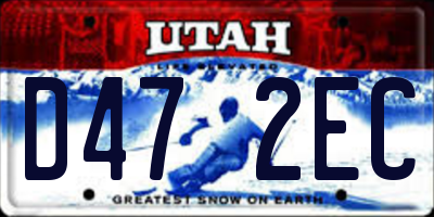 UT license plate D472EC