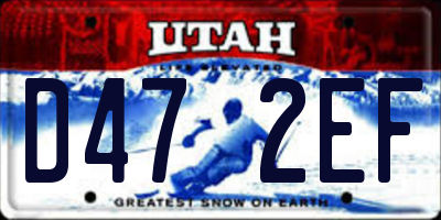 UT license plate D472EF