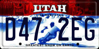 UT license plate D472EG