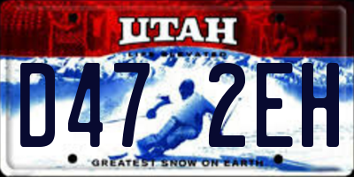 UT license plate D472EH