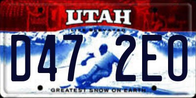 UT license plate D472EO