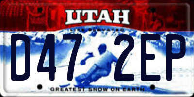 UT license plate D472EP