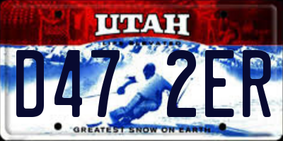 UT license plate D472ER