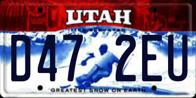 UT license plate D472EU