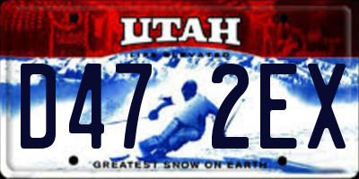UT license plate D472EX